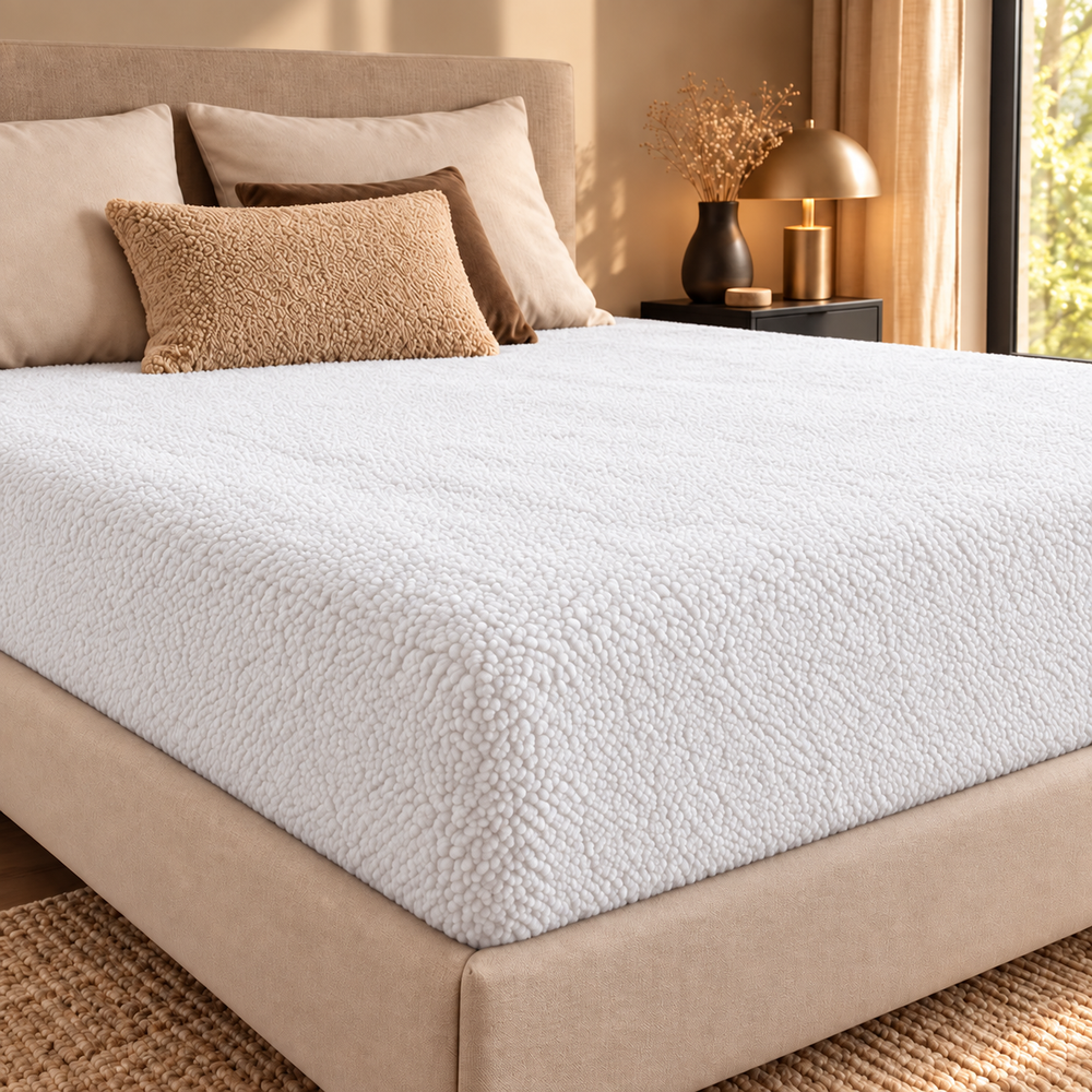 Teddy fleece hoeslaken - Wit