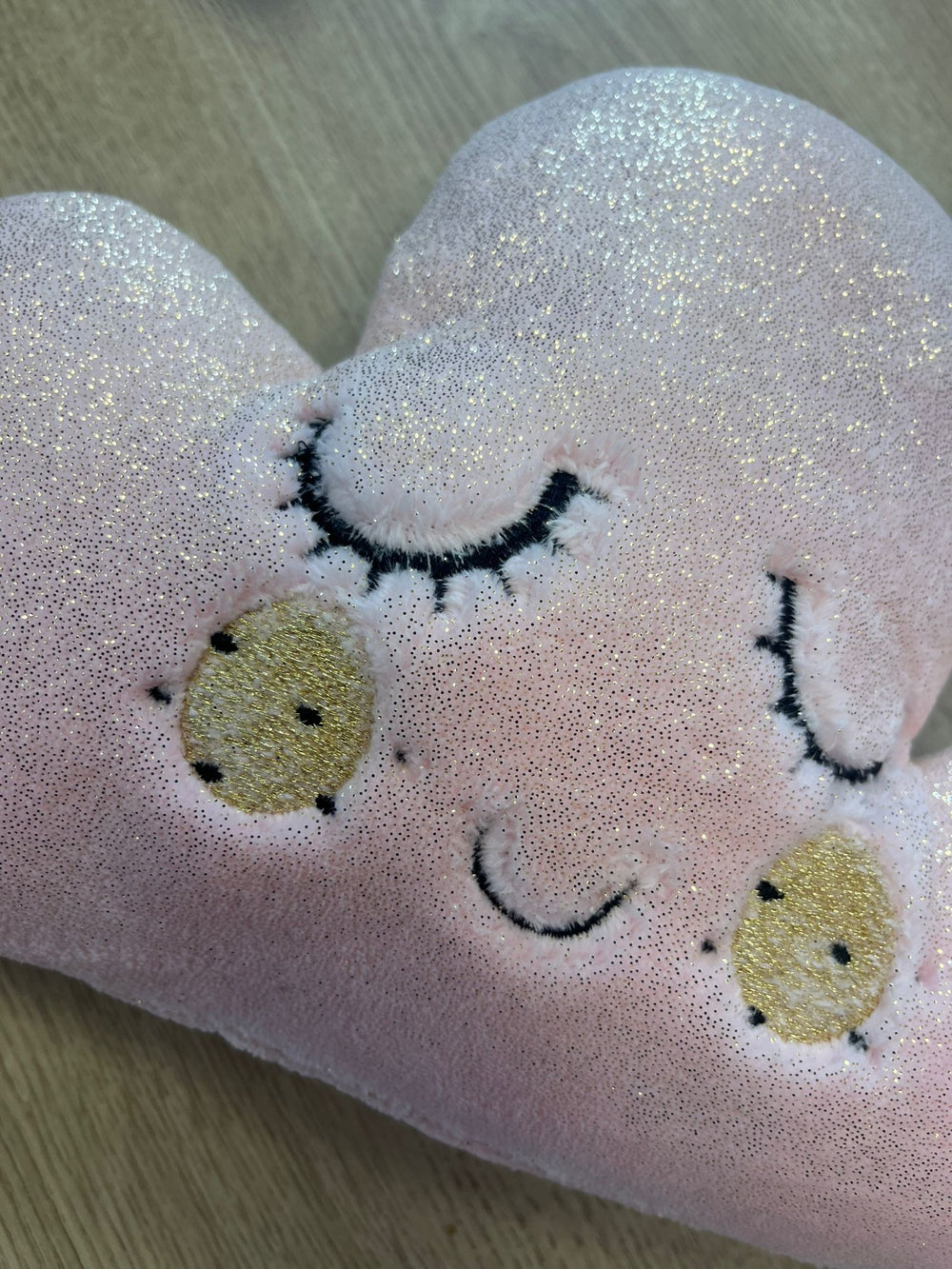 Sierkussen wolkje - Roze glitter