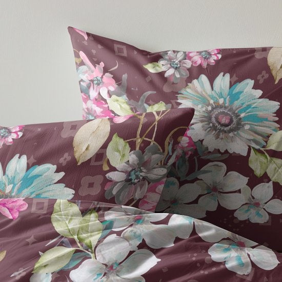 Flanel dekbedovertrek Flower - 2-persoons