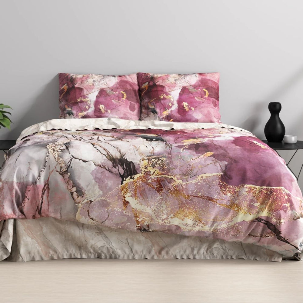 Sleeptime dekbedovertrek Breccia roze - Katoensatijn