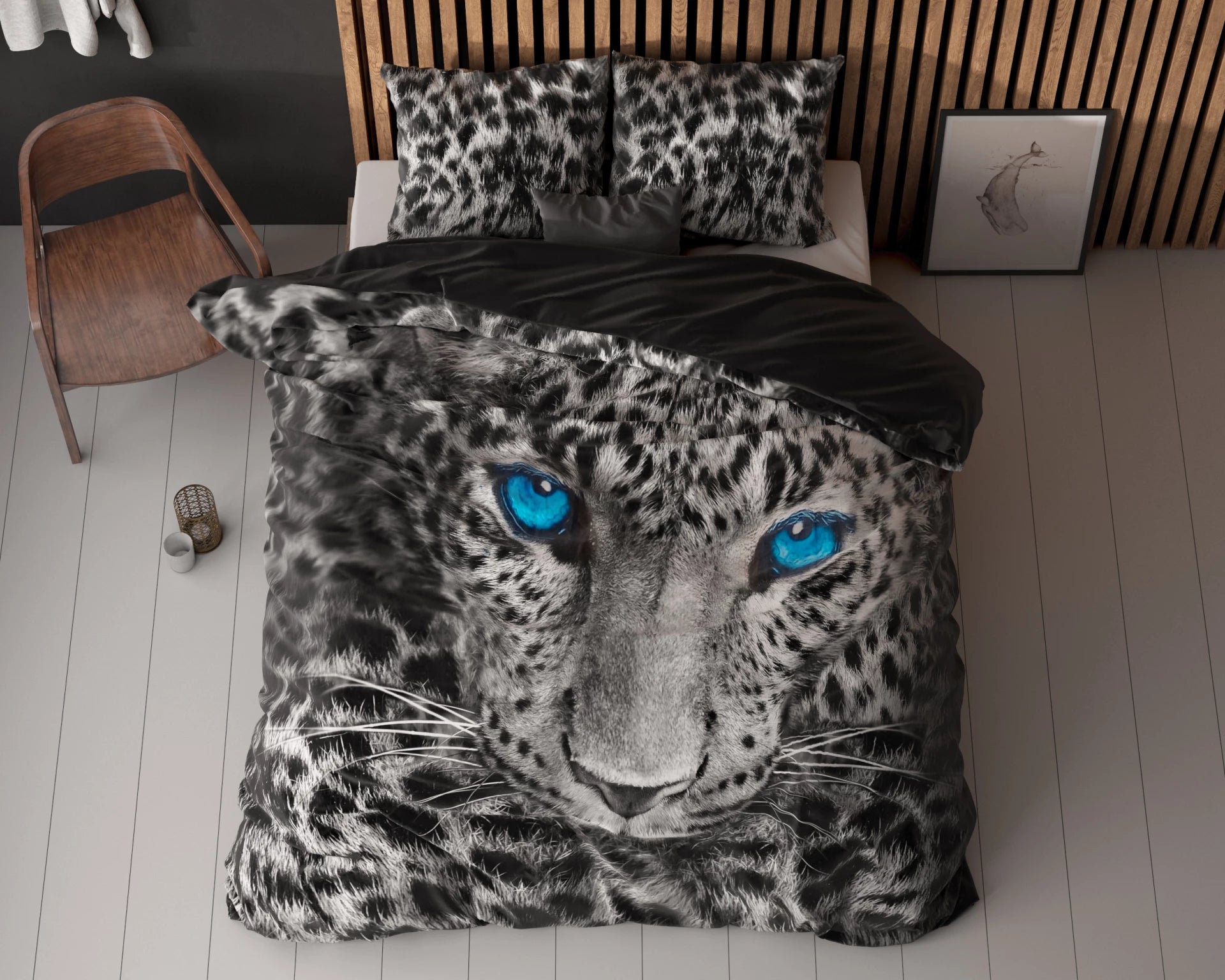 Sleeptime dekbedovertrek Cheetah Grijs - Katoen - 1-persoons (140x220 + 60x70cm)