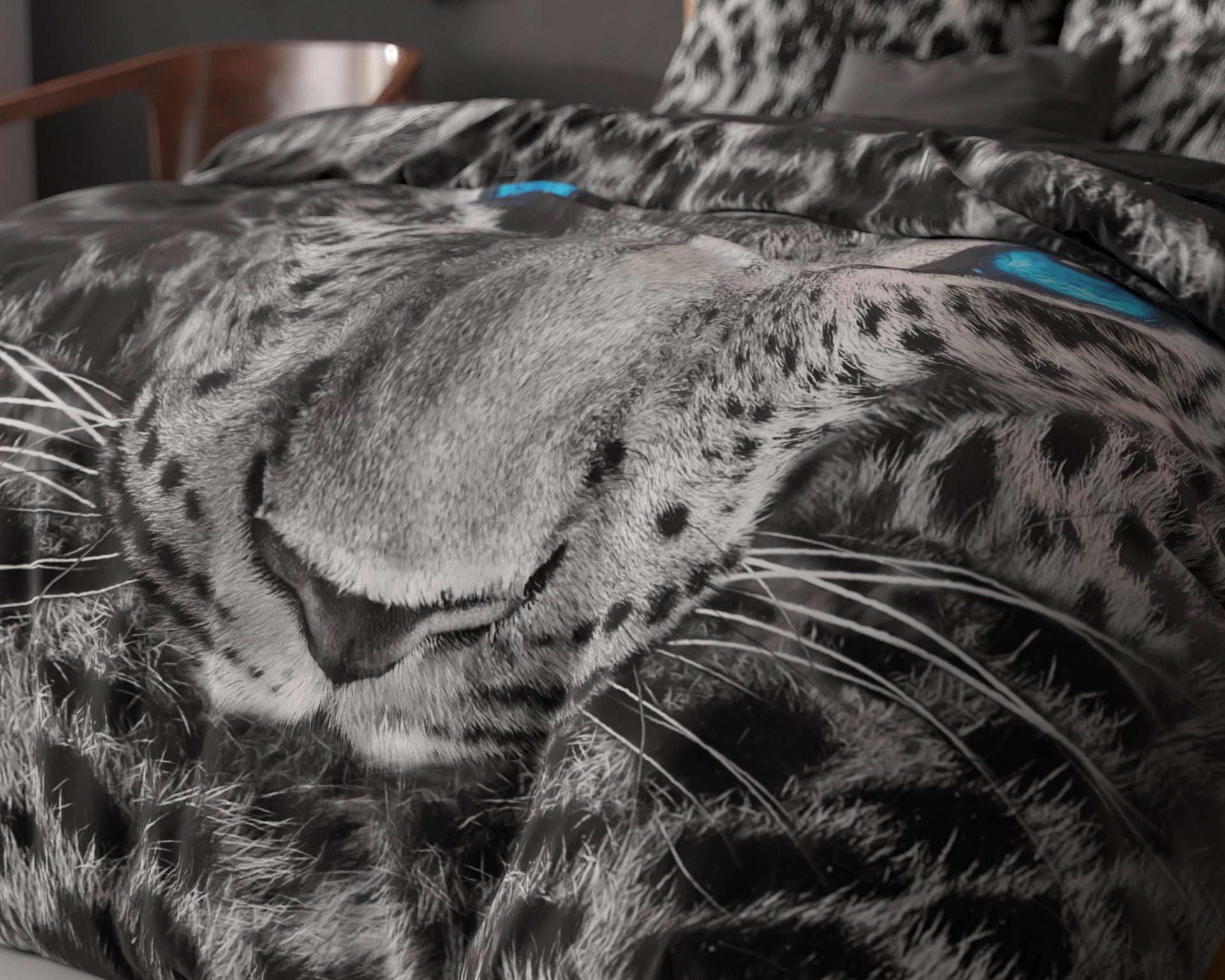 Sleeptime dekbedovertrek Cheetah Grijs - Katoen - 1-persoons (140x220 + 60x70cm)