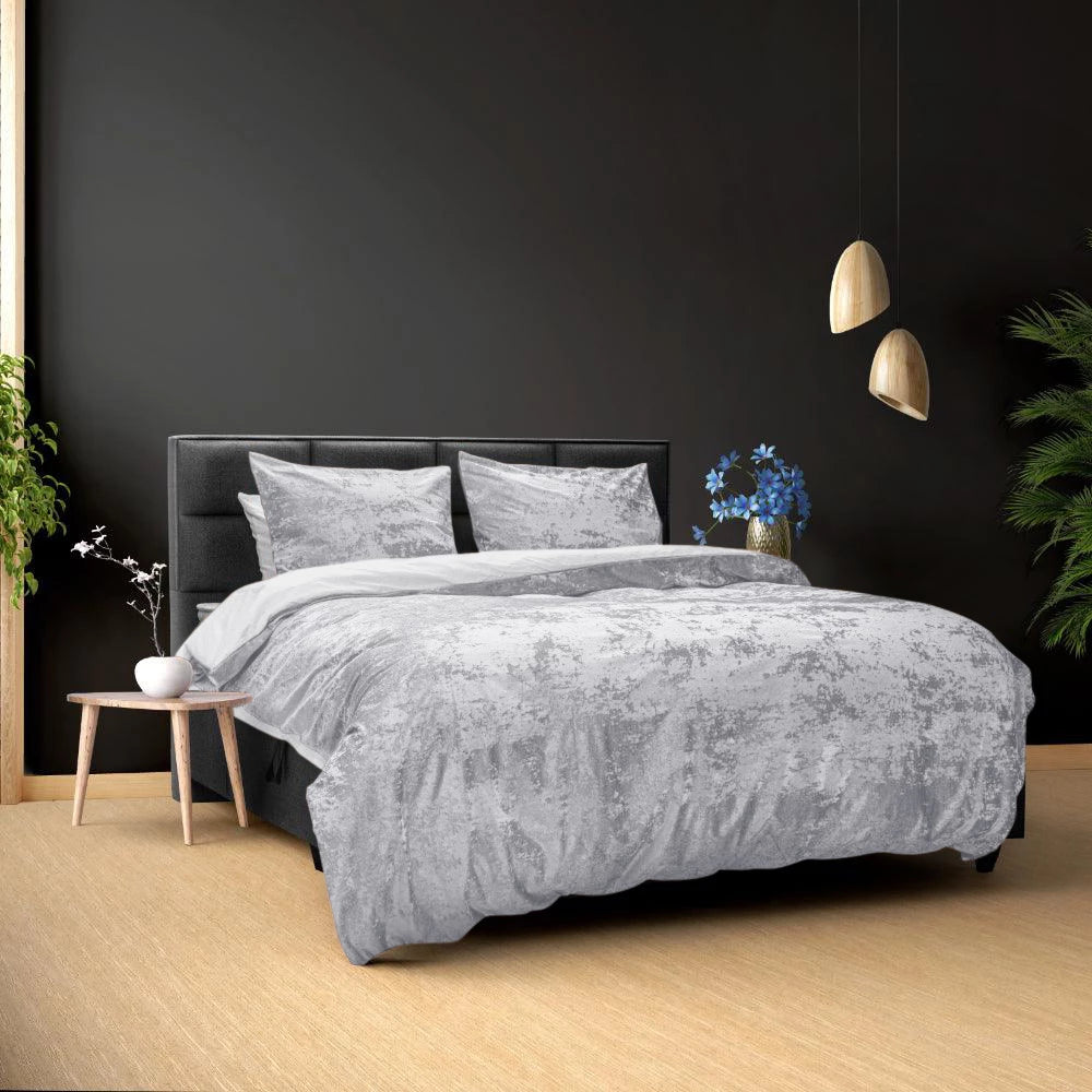 Velvet dekbedovertrek crystal - grijs