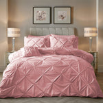 Velvet dekbedovertrek Pintuck - roze
