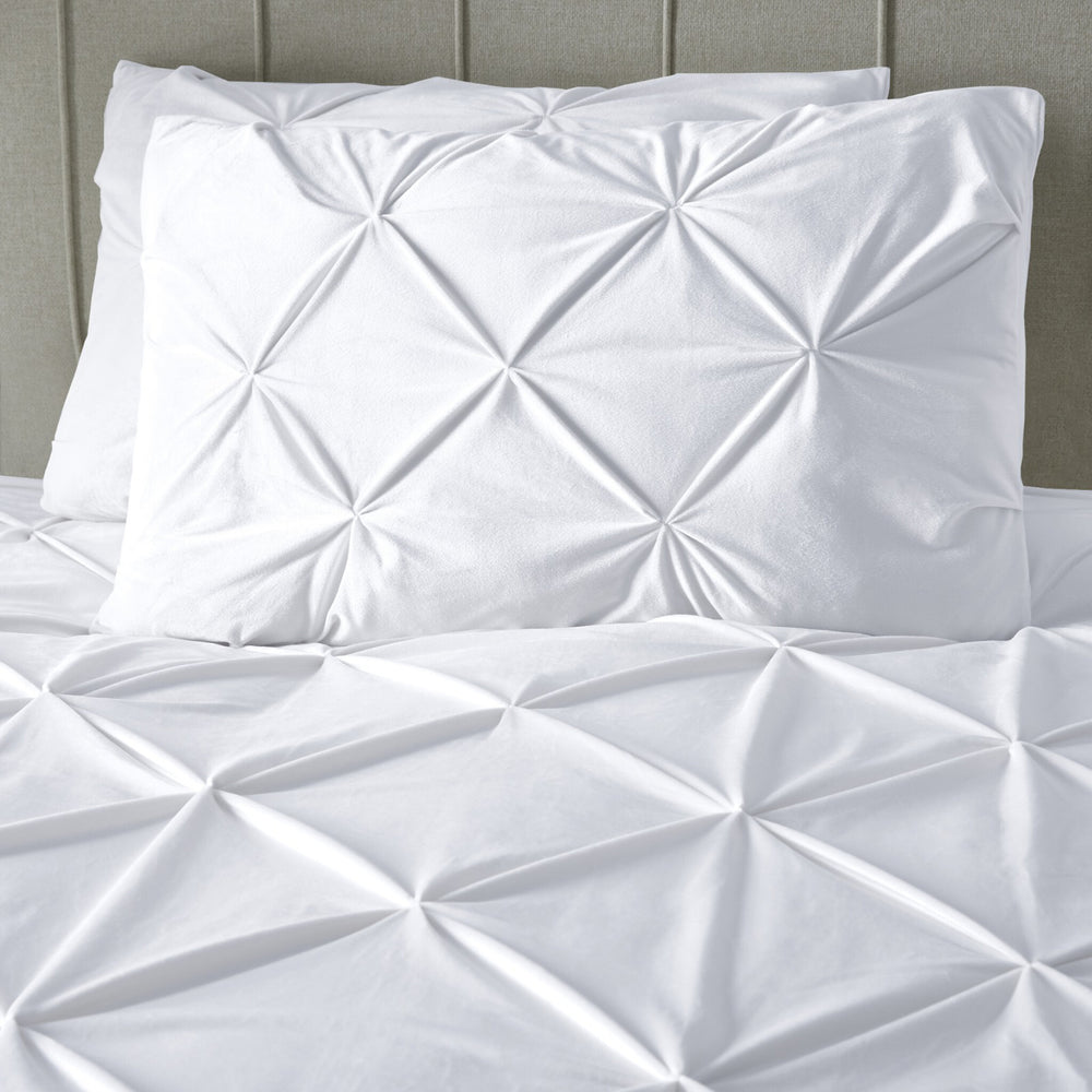 Sleeptime dekbedovertrek Pintuck - velvet - wit