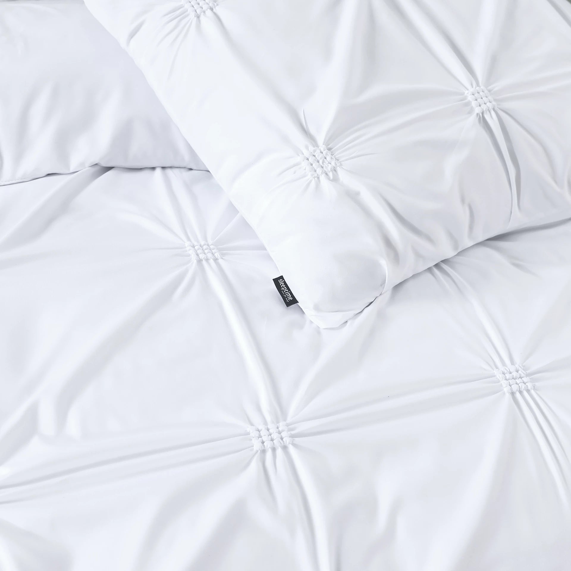 Sleeptime dekbedovertrek Punch Pintuck - Wit - Microvezel