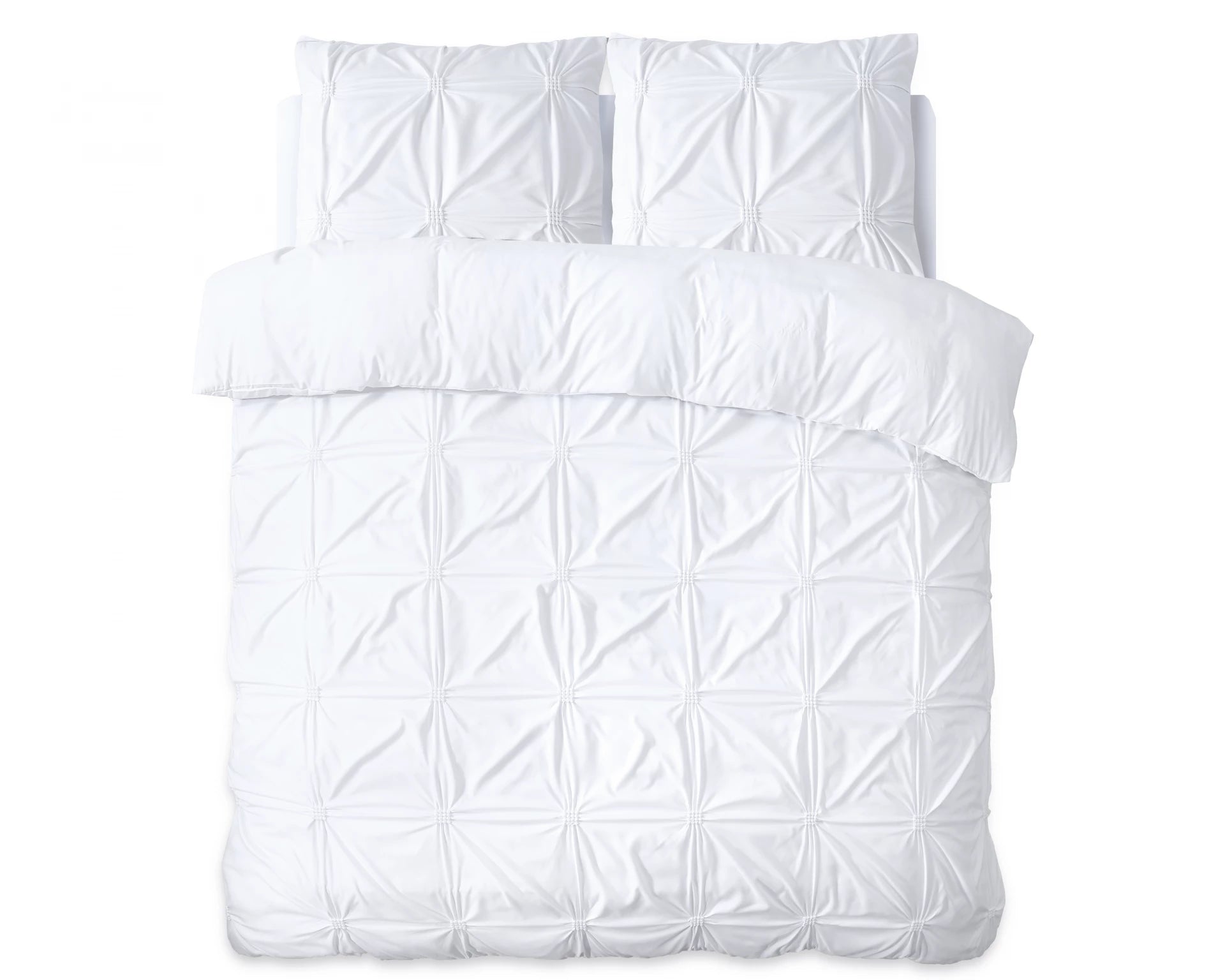 Sleeptime dekbedovertrek Punch Pintuck - Wit - Microvezel