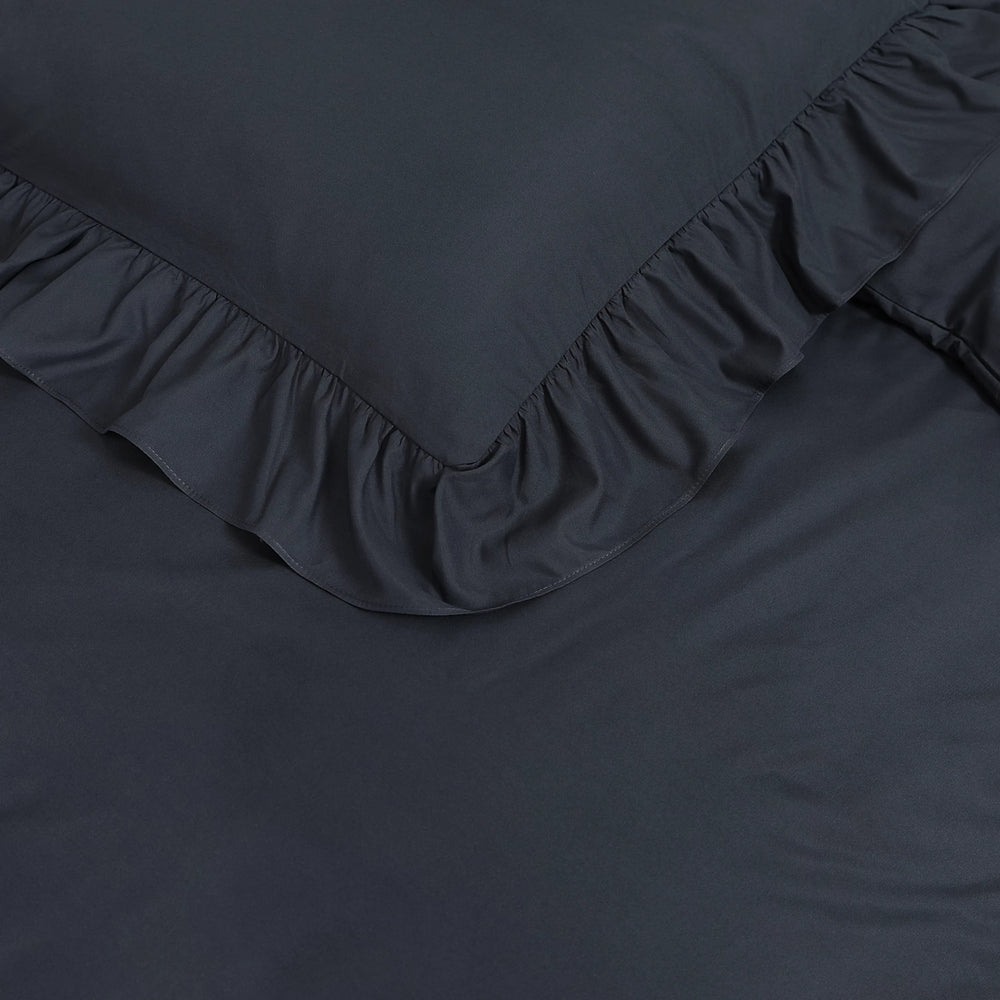 Sleeptime dekbedovertrek Ruffles - Microvezel - Antraciet
