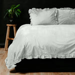 Sleeptime dekbedovertrek ruffles - cappuccino wit - Velvet
