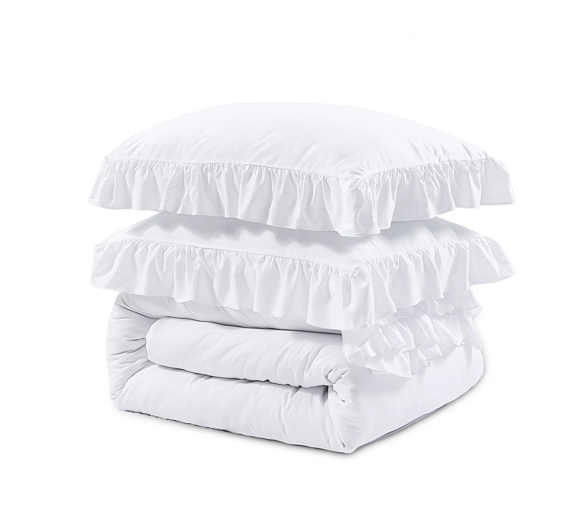 Sleeptime dekbedovertrek Ruffles - Wit - Microvezel