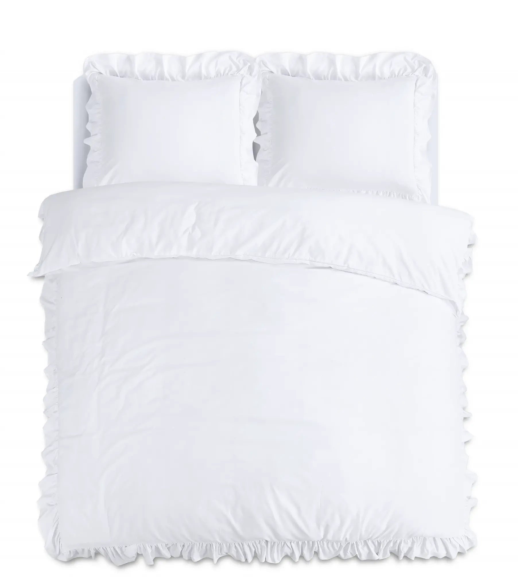 Sleeptime dekbedovertrek Ruffles - Wit - Microvezel