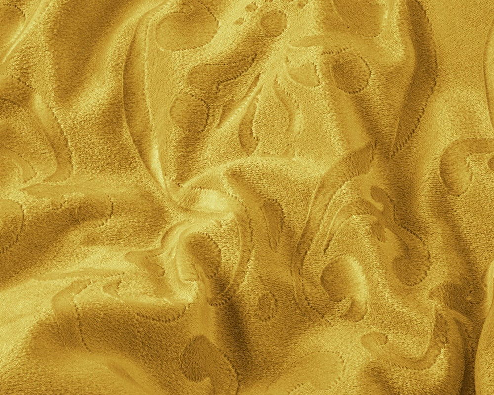 Velvet dekbedovertrek Sultan - embossed - goud - 1-persoons (140x220 + 60x70cm)