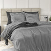 Velvet dekbedovertrek Sultan - embossed - grijs - 1-persoons (140x220 + 60x70 cm)