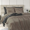 Velvet dekbedovertrek Sultan - embossed - taupe - 1-persoons (140x220 + 60x70cm)