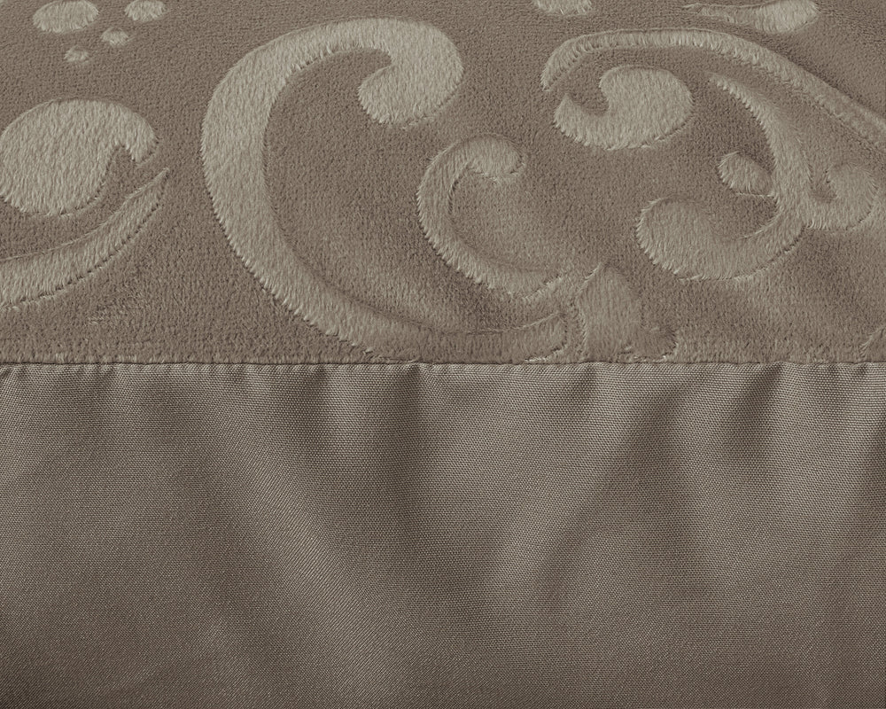 Velvet dekbedovertrek Sultan - embossed - taupe - 1-persoons (140x220 + 60x70cm)