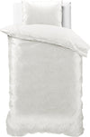 Velvet dekbedovertrek Sultan - embossed - wit - 1-persoons (140x220 + 60x70 cm)