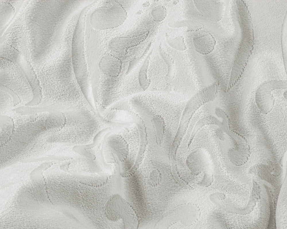 Velvet dekbedovertrek Sultan - embossed - wit - 1-persoons (140x220 + 60x70 cm)