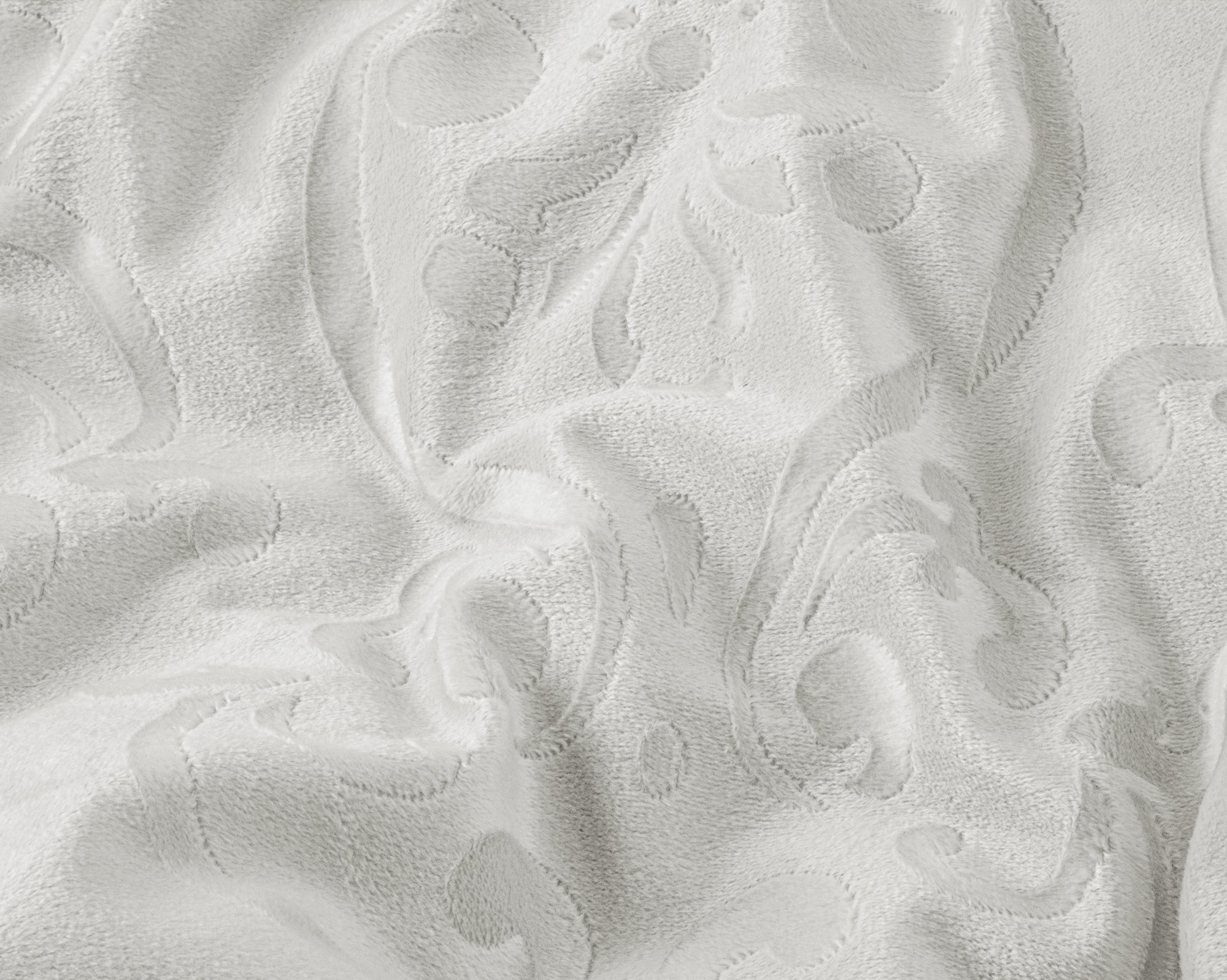 Velvet dekbedovertrek Sultan - embossed - wit - 1-persoons (140x220 + 60x70 cm)