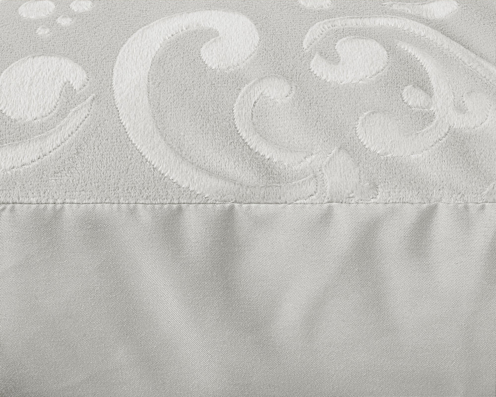 Velvet dekbedovertrek Sultan - embossed - wit - 1-persoons (140x220 + 60x70 cm)