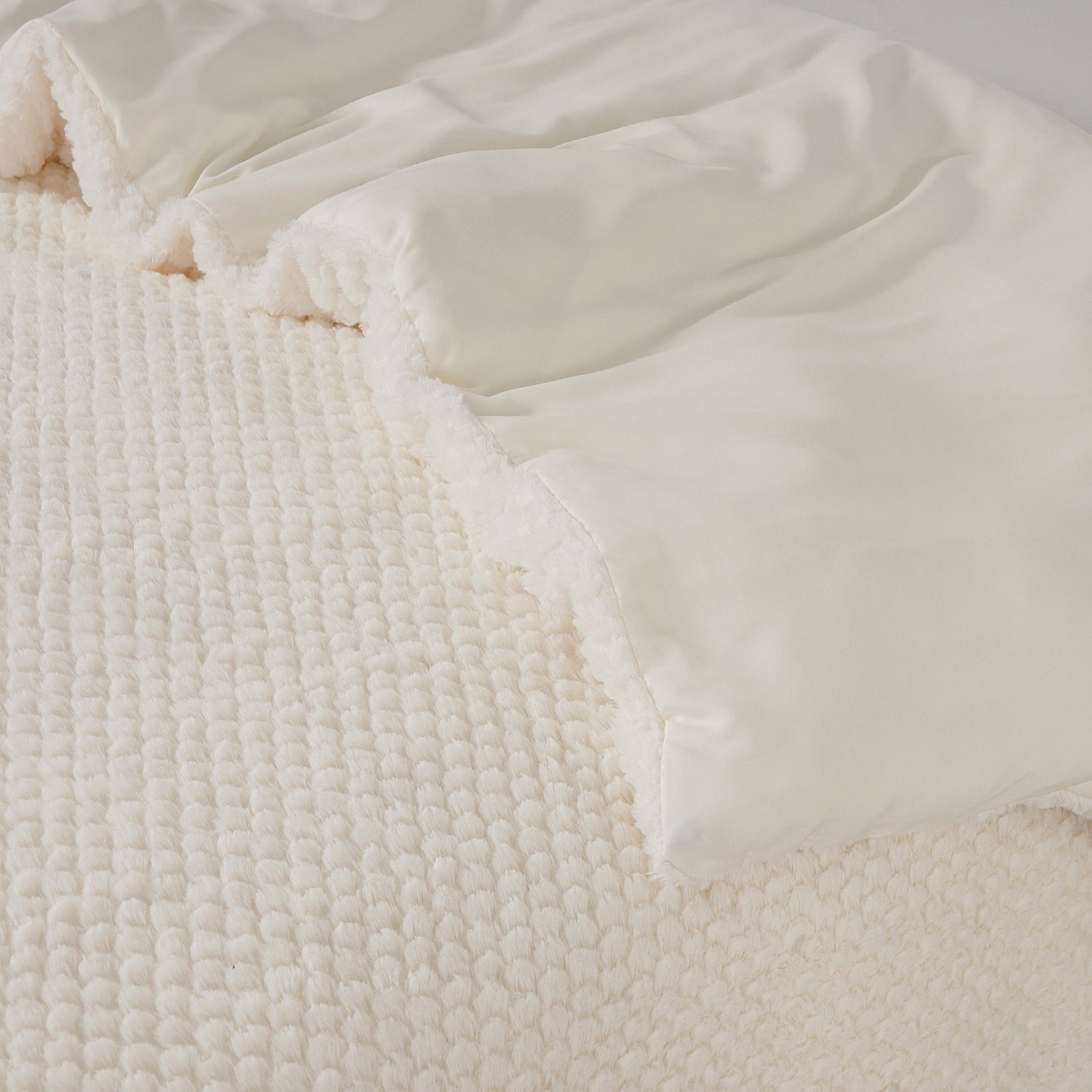 Teddy dekbedovertrek onderkant microvezel Fur - crème