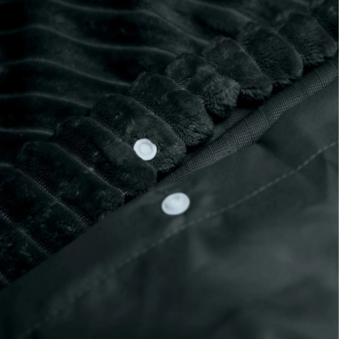 Teddy dekbedovertrek Rib fleece - antraciet - onderkant microvezel