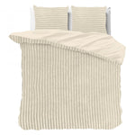 Teddy dekbedovertrek Rib fleece onderkant microvezel - crème