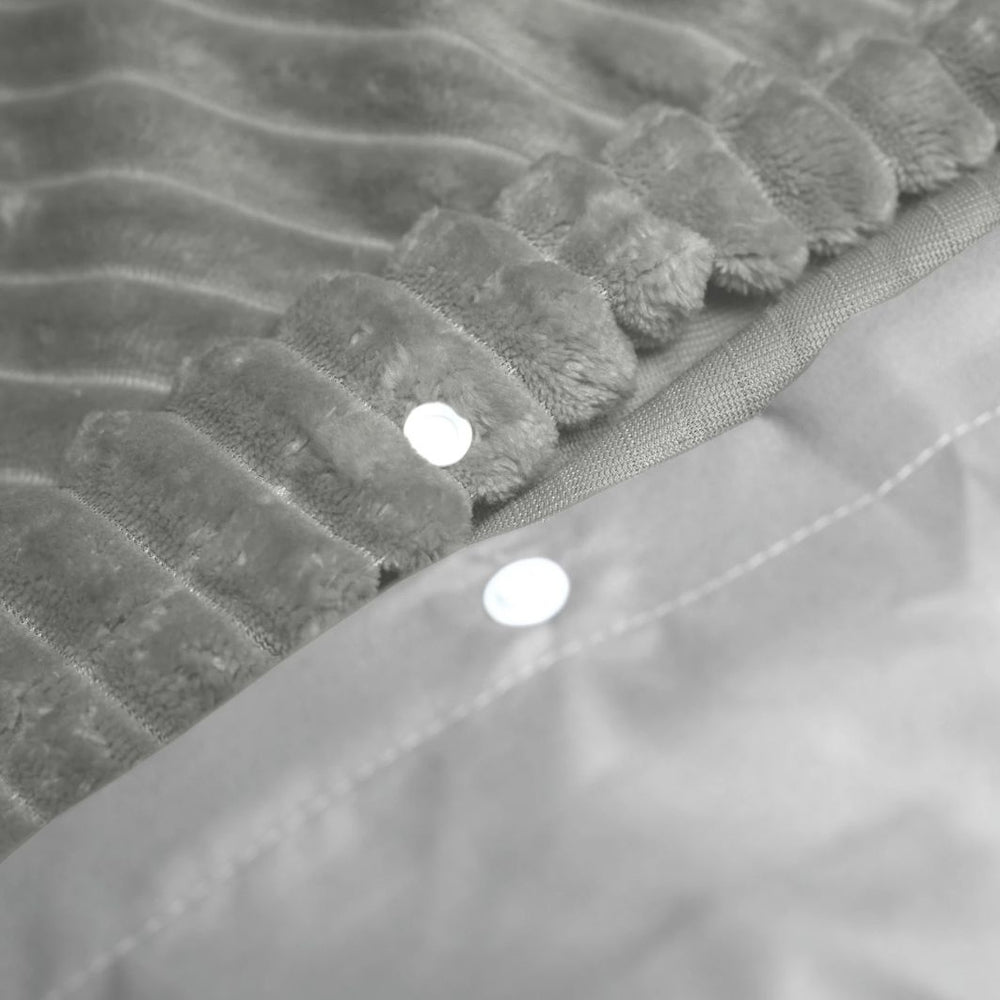 Teddy dekbedovertrek Rib fleece onderkant microvezel - grijs