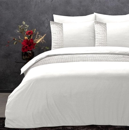 Sleeptime dekbedovertrek velvet band  - Wit - Microvezel