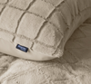 Faux fur dekbedovertrek onderkant microvezel Check - Beige