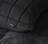 Faux fur dekbedovertrek Check onderkant microvezel - Zwart