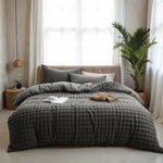 Fleece dekbedovertrek Pom Pom - Antraciet