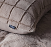 Faux fur dekbedovertrek onderkant microvezel - Check - Taupe