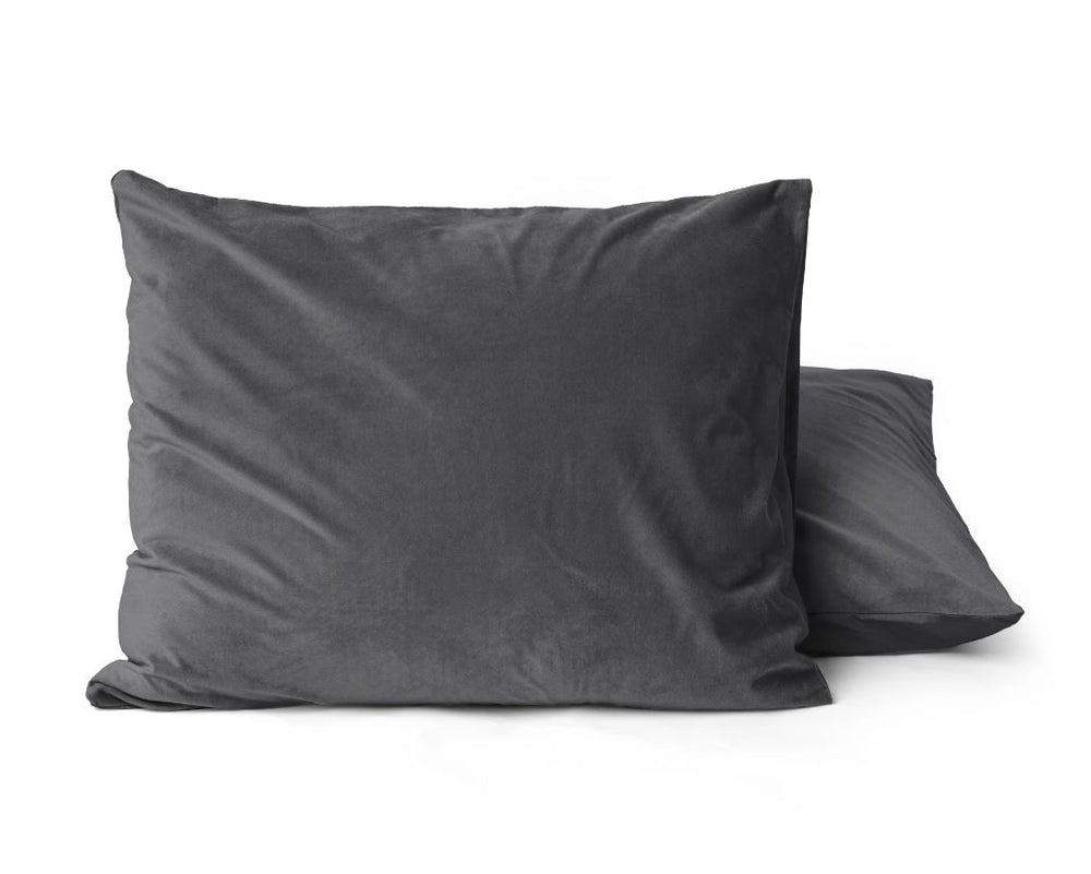 Antraciete kussenslopen - velvet (Per 2 st)