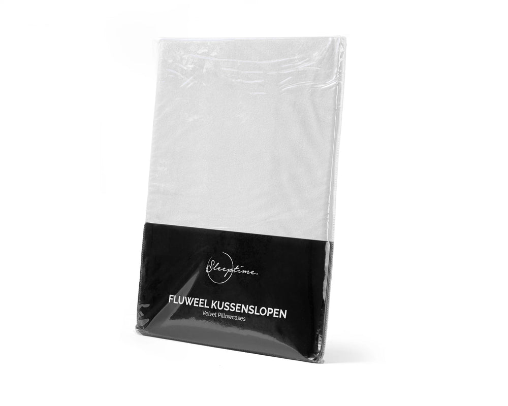 Witte kussenslopen - velvet (Per 2 st)