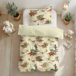 Kinderdekbedovertrek Dino - microvezel - 1-persoons (140x220 + 60x70 cm)