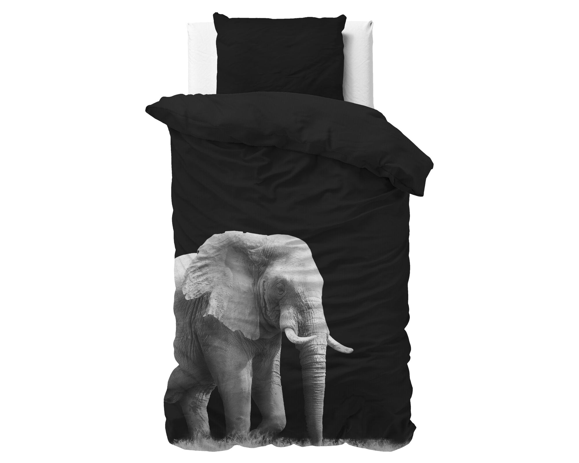 Sleeptime dekbedovertrek Elephant - Zwart - Microvezel