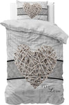 Sleeptime dekbedovertrek Home is Heart - wit - microvezel - 2-persoons
