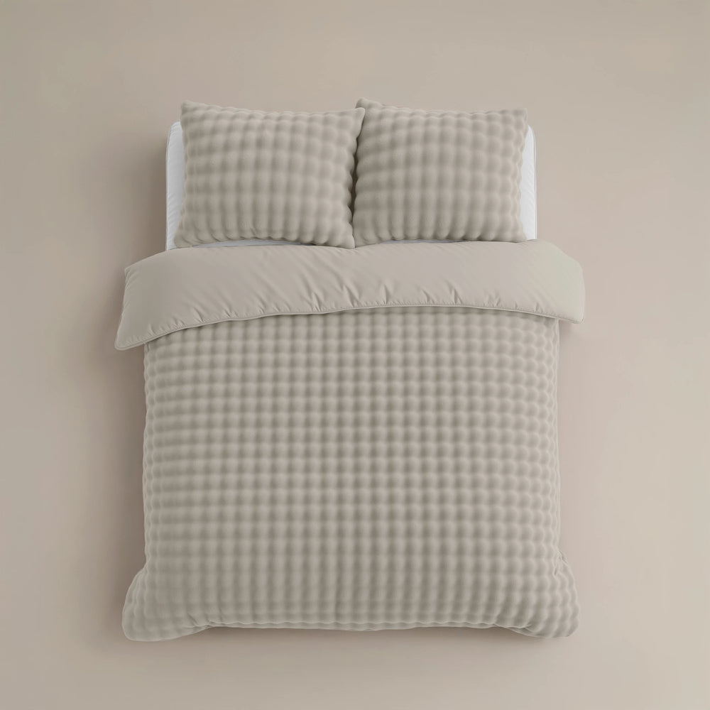 Fleece dekbedovertrek Pom Pom - Off-white