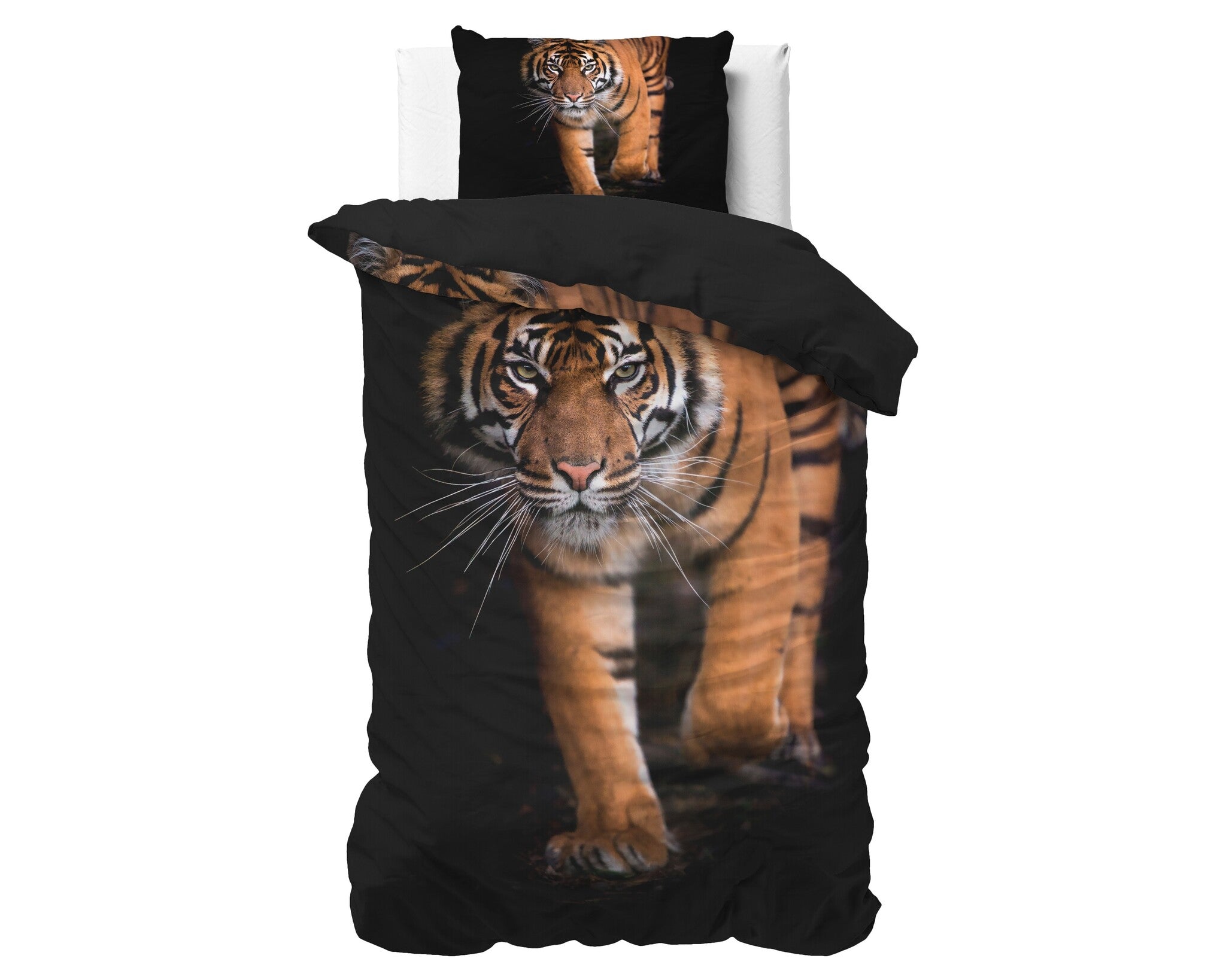 Sleeptime dekbedovertrek Tiger Icon - Zwart - Microvezel