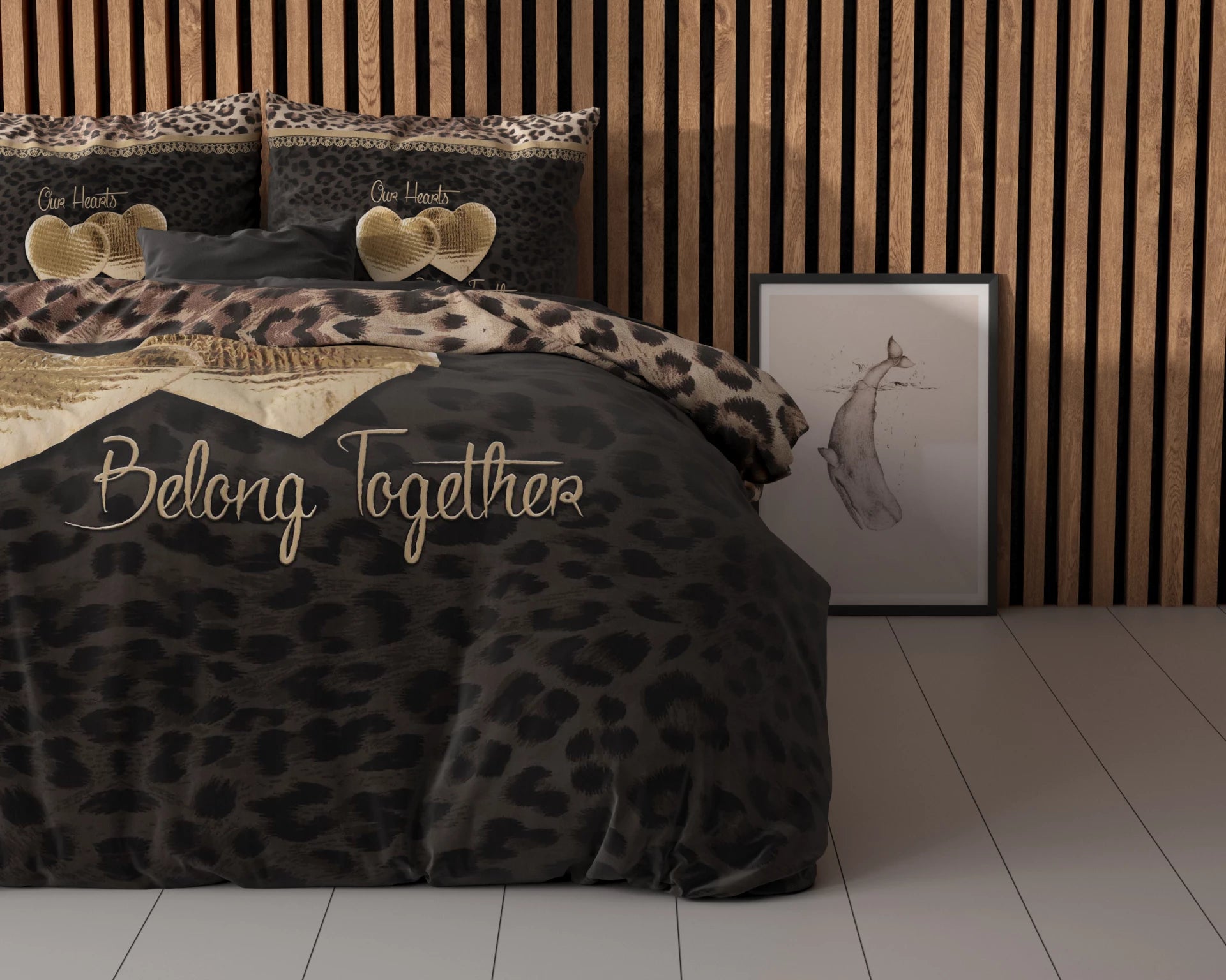 Sleeptime dekbedovertrek Two Love - Zwart - Microvezel