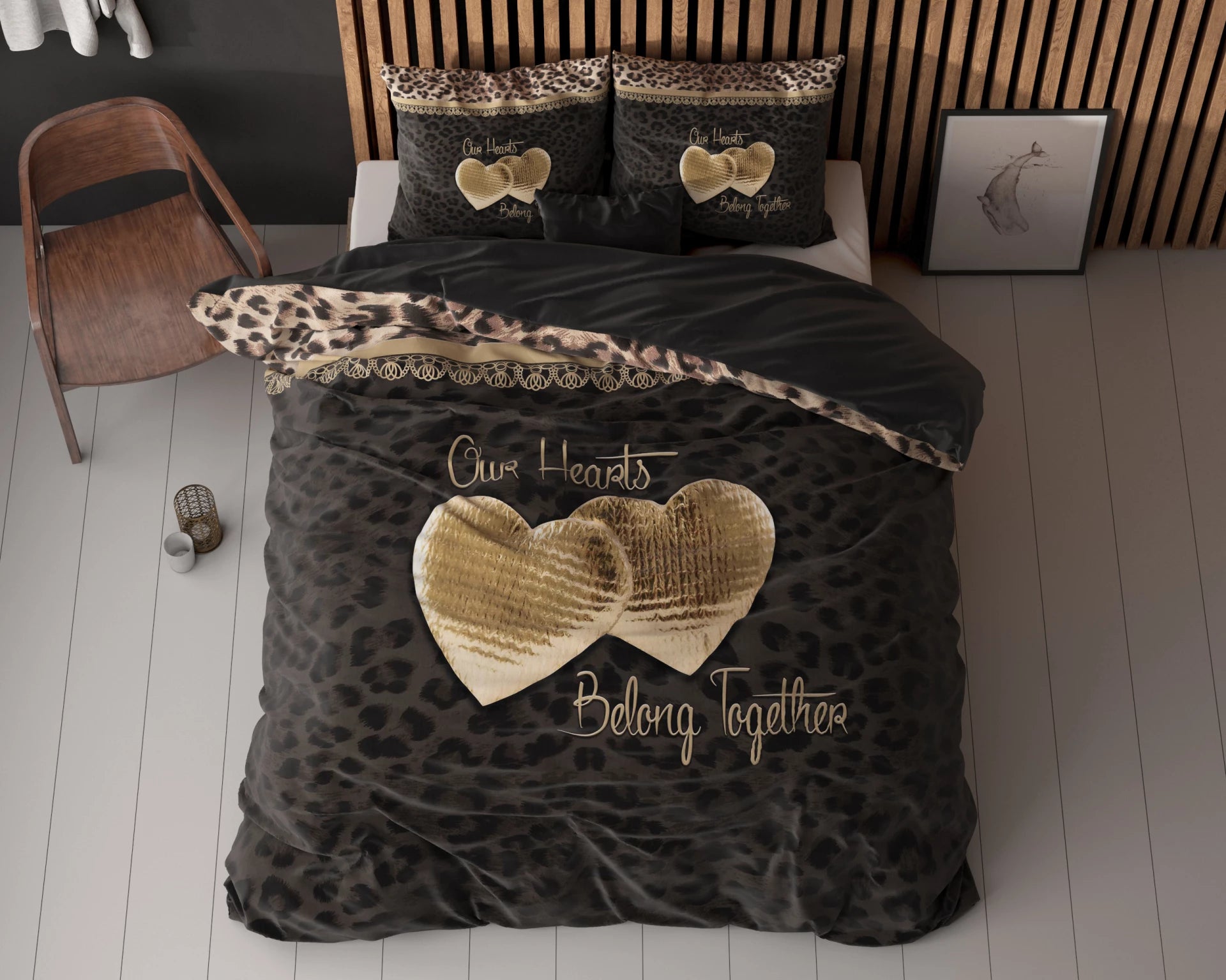 Sleeptime dekbedovertrek Two Love - Zwart - Microvezel