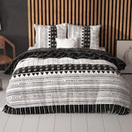 Sleeptime dekbedovertrek Artic Stripe - wit zwart - polykatoen - Lits-jumeaux (240x220 + 2st 60x70 cm)