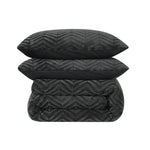 Teddy dekbedovertrek onderkant microvezel - Chevron - Antraciet