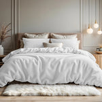 Teddy dekbedovertrek onderkant katoen - wit - Lits-jumeaux (240x220 + 2 st 60x70cm)