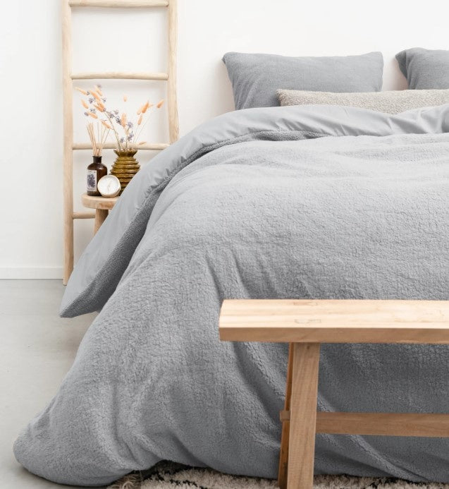 Teddy dekbedovertrek onderkant microvezel - grijs