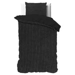 Teddy Dekbedovertrek Rib Fleece onderkant microvezel - Zwart