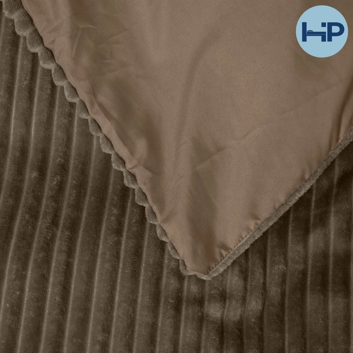 Teddy dekbedovertrek Rib fleece onderkant microvezel - taupe