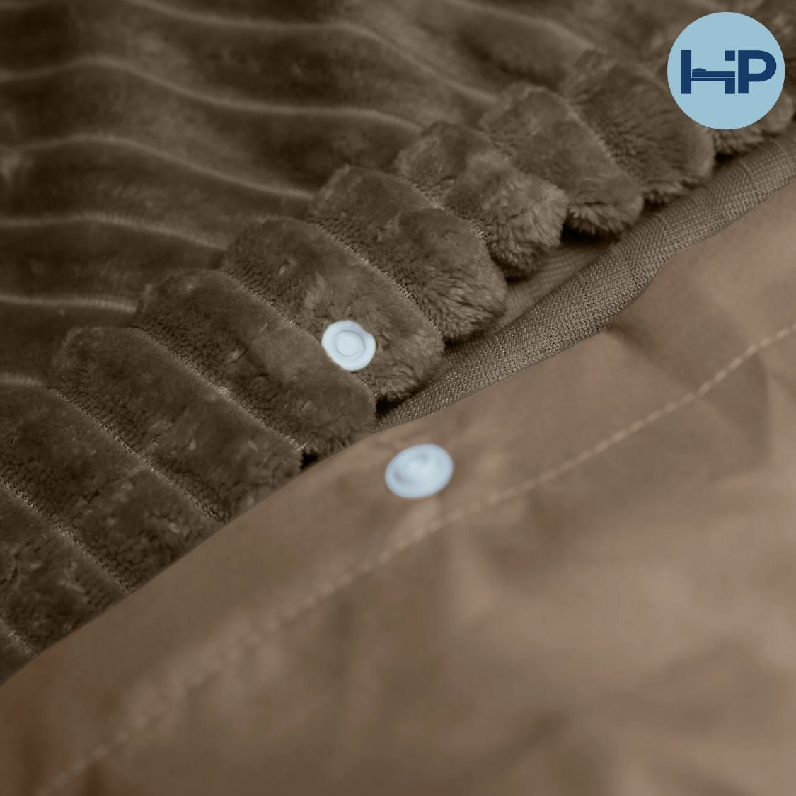 Teddy dekbedovertrek Rib fleece onderkant microvezel - taupe