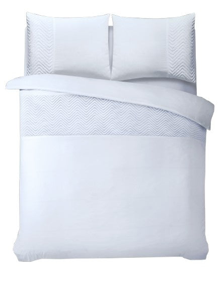 Sleeptime dekbedovertrek Crossline velvet - wit - microvezel