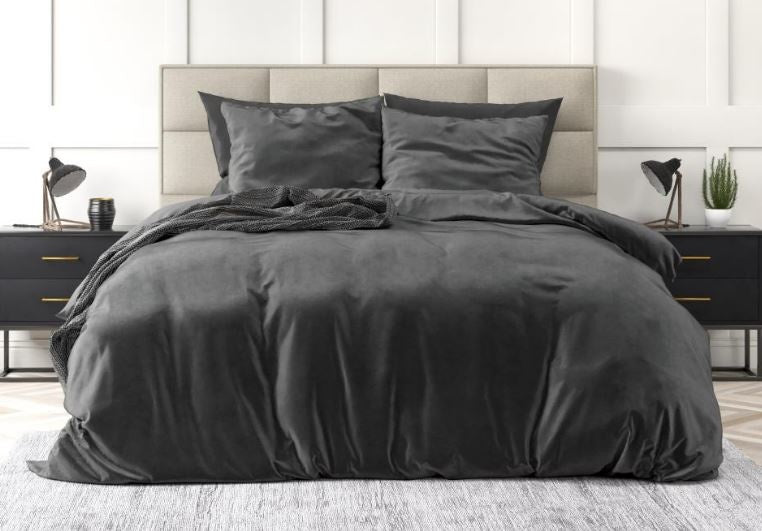 Sleeptime dekbedovertrek Uni - antraciet - Velvet